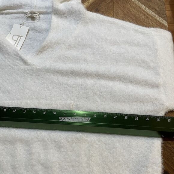 Anthropologie Pilcro Sweater Hoodie Ivory Eyelash Pullover Womens 1X Plus New - Picture 8 of 11